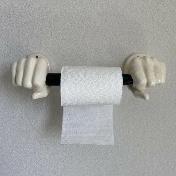 70s Nancy Funk Ceramic Hand Toilet Paper Holder